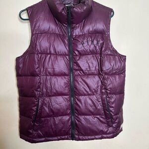 Maroon Victoria's Secret pink puffer vest,size M